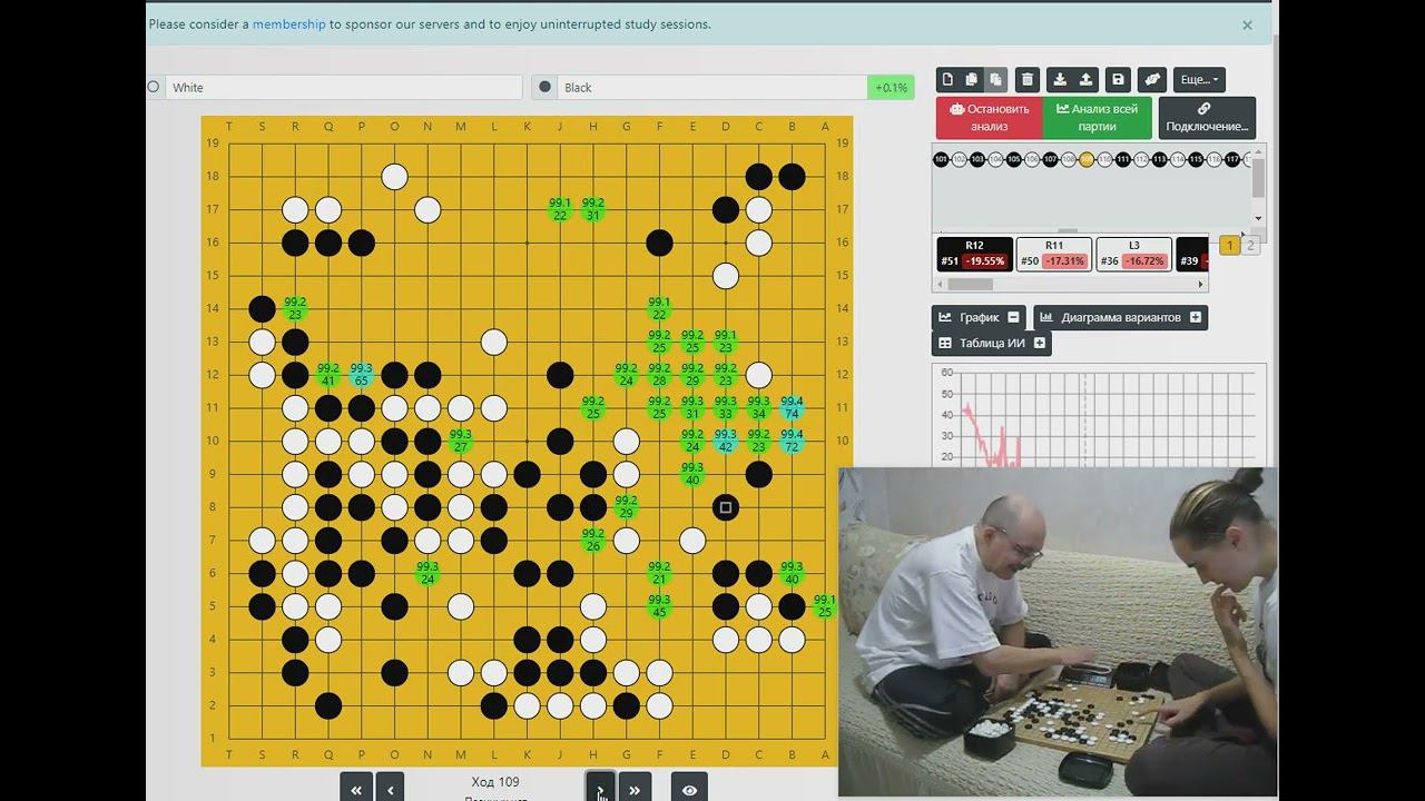 играем с дочкой в го (анализ), 13.11.23г.