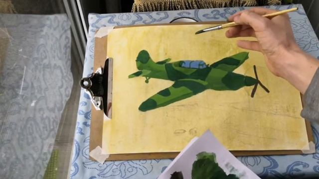 Самолет гуашью смотреть онлайн