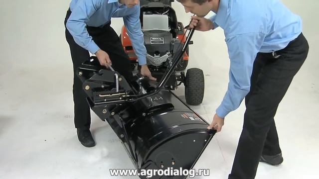 Как установить роторный снегоуборщик на минитрактор Husqvarna