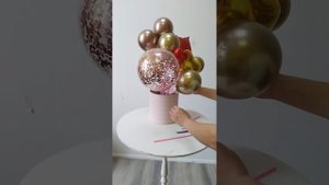 Как сделать букет из фольгированных шаров в круглой коробке с прозрачным шаром.
