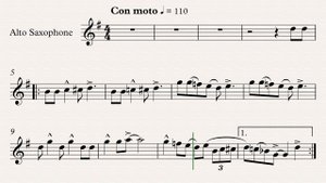 S.Williams Basin Street Blues - видео-минусовки и ноты для саксофона-альта, темп 110