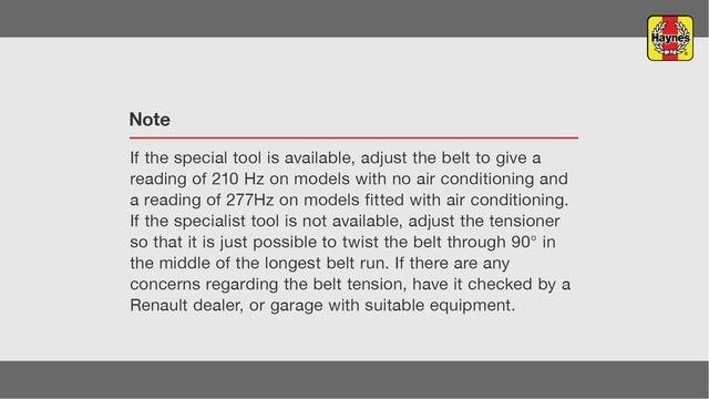 Renault Clio (2009 - 2012) - Replace The Aux Drivebelt