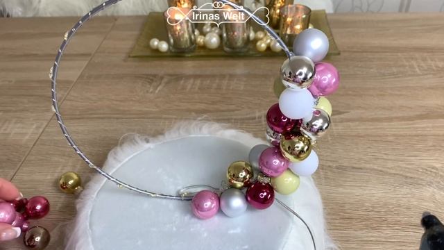 DIY Новогодняя декорация тренд 2022 с подсветкой/Weinachtsdeko mit LED Metallring