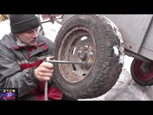 Прицеп для мотоблока с автомобильными колесами. Зимняя езда
