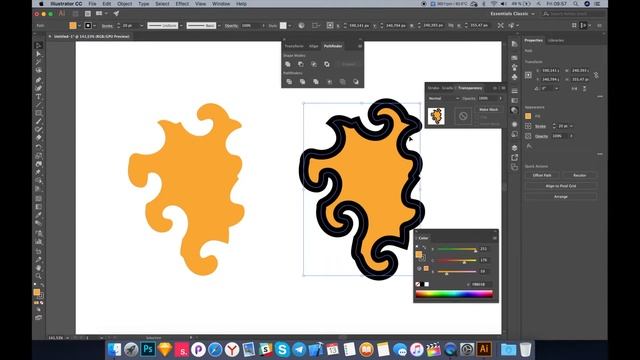 Illustrator. Простое дублирование контура объекта.