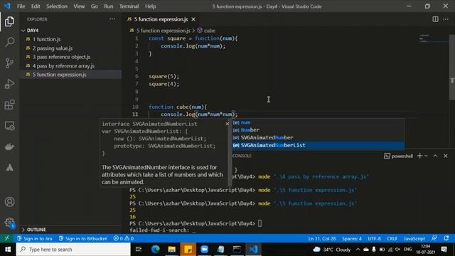 Day 4 Part 2 JavaScript Function expression