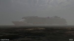 Queen Mary 2 Splits Wonder of the Seas  - What if scenario