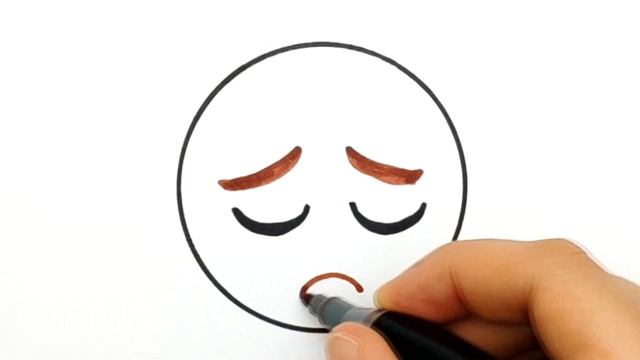 Как нарисовать Грустный Смайл. Рисуем смайлик простым способом шаг за шагом. #513