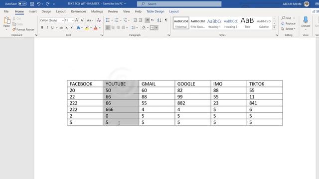 Shortcut Key to Delete Table Column & Row in Microsoft Word - Bangla
