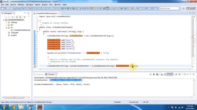How to clone the LinkedHashSet? | LinkedHashSet (clone) | Java Collection Framework смотреть онлайн