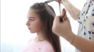 Прическа для школы. Коса из хвостиков