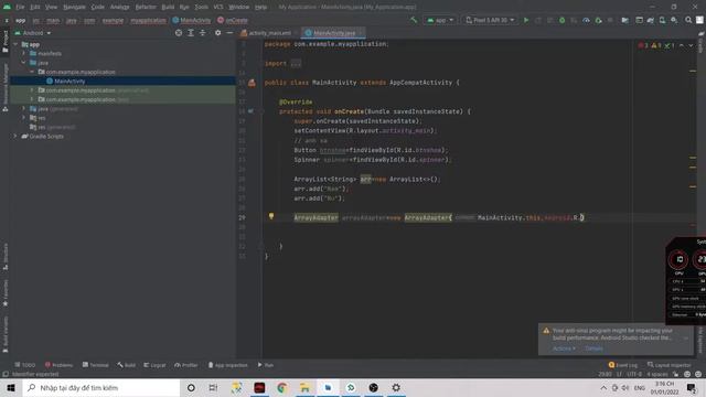 Android studio: Spinner смотреть онлайн
