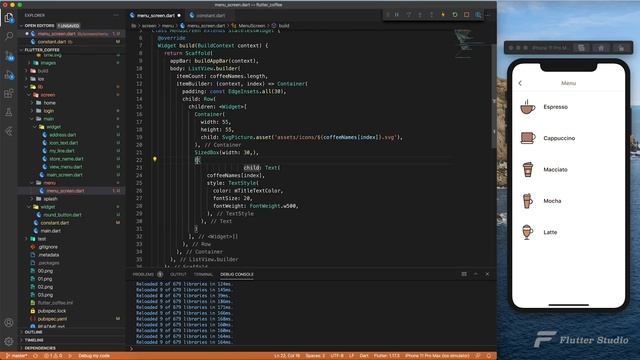 Flutter UI - Coffee App Part2. Main,Menu,Preferences Page - SpeedCode