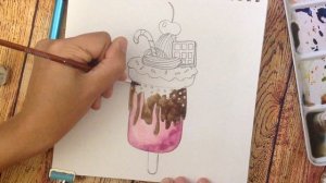 Рисуем вкусняшку. Акварель. Уроки рисования для детей.