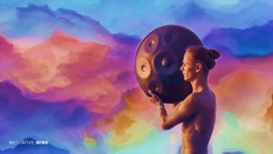 Hang Drum + Tabla + Flute Music | Mystical Yoga Music | Relaxing Music with Bird Sounds + Rain