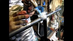 пайка руля  припоем по алюминию газовой горелкой