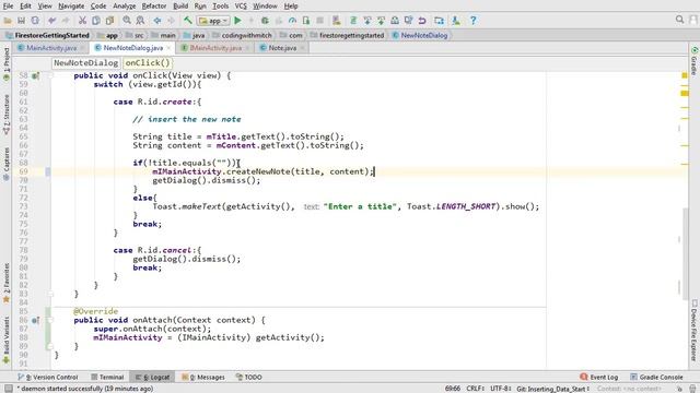 Inserting Data Android Firestore