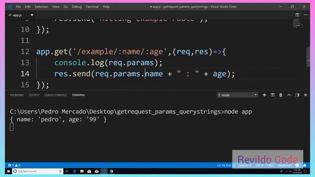 Working with Express get  Request Nodejs |  #revildo_code