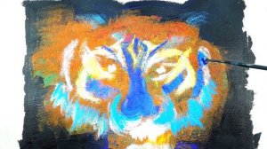 Как легко нарисовать пейзаж с тигром｜ Учебник по акриловой живописи