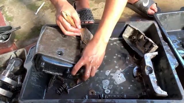 Реставрация старых мотоциклов кавасаки | Восстановленный двухтактный двигатель Rebel