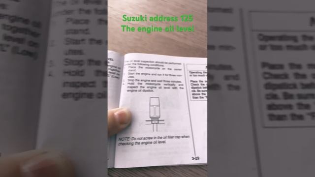 Suzuki address 125 oil level and the dipstick