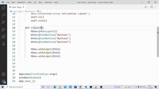 Horizontal Box Layout in PyQt5 смотреть онлайн