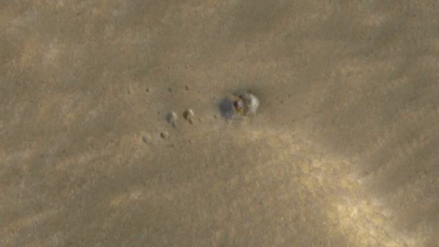 Martian crater with bright ice patch spotted from orbit смотреть онлайн