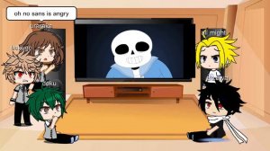 mha reacts to sans stronger than you.