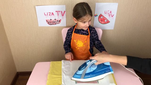 Футболка с арбузом  готова! Лиза примеряет)