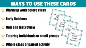 French Verb Être Present Tense Challenge Task Cards Activity - French Teacher Lesson Plans