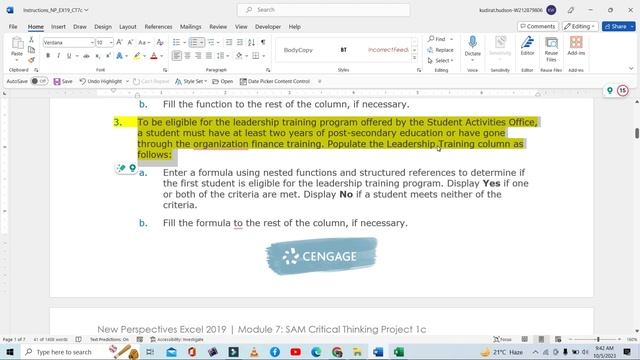 New Perspectives Excel 2019 | Module 7: SAM Critical Thinking Project 1c | NP_EX19_7c_FirstLastName