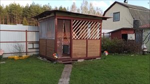 Обрешётка на окна в беседке.(Пергола)
