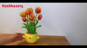 ТЮЛЬПАНЫ БАХРОМЧАТЫЕ из бисера Анонс к МК, СП от Koshka2015 - цветы из бисера,  бисероплетение Tuli