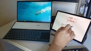 Asus Pen Stylus - writing on Asus Zenbook Duo (UX482) - compared to Samsung Galaxy sPen