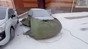 Отогрев автомобиля тепловой пушкой. 8953-846-97-37