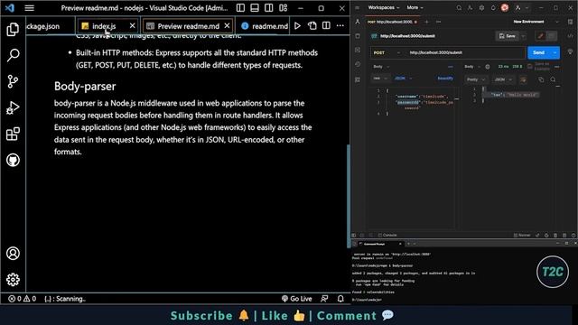 Node.js Tutorial-3: Express.js Handling POST Requests with Body Parser | time2code ?