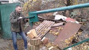 Инерционный дровокол. Второе испытание.