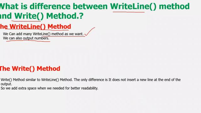04  What is difference between WriteLine and Write Method in C # - In Tamil