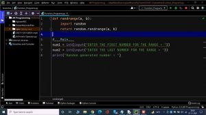 Program to Generate Random Number from User range || #AR Programming