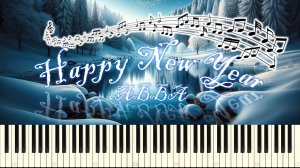 ABBA - Happy New Year (piano tutorial) [НОТЫ + MIDI]