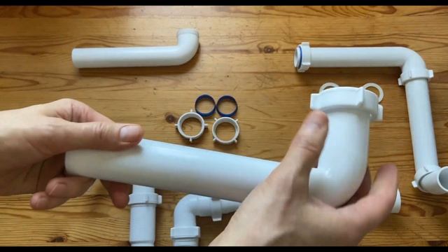 Сифон для двойной одноуровневой мойки с двумя отводами для бытовых приборов, без выпусков. S-430269 смотреть онлайн