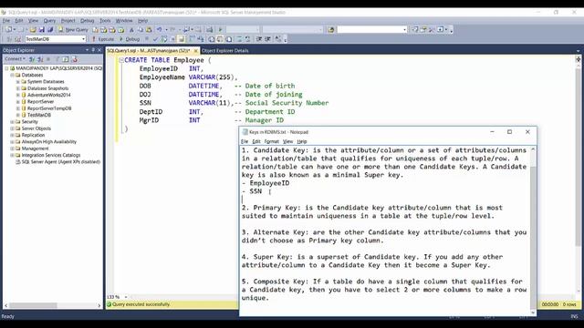 Candidate, Primary, Alternate, Super and Composite key types in DBMS (SQL)