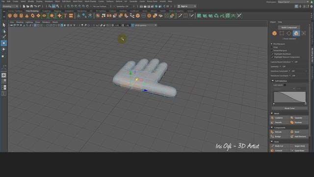 3D Modeling Tutorial - Modeling Low Poly Hand in Autodesk Maya 2023
