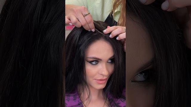 Женская накладка из волос. До и после. Накладка для волос. Загущение волос без наращивания.