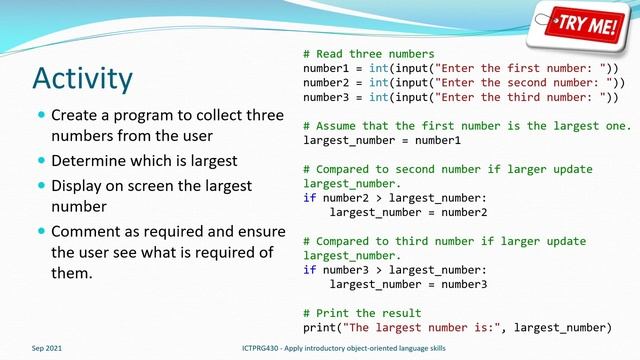 Intro. to Python programming course - P.E.1 - Theory 3.1