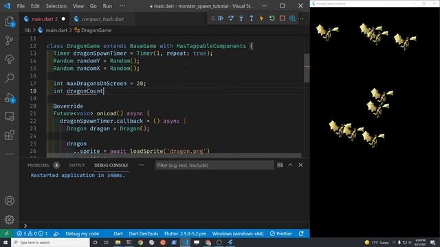 Flutter Flame Monster Spawn and Destroy Tutorial 2/2 смотреть онлайн