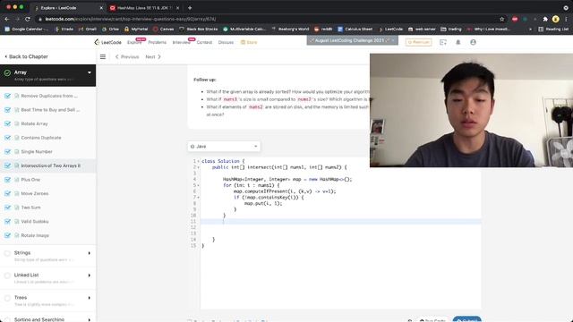 LeetCode #350 - Intersections of Two Arrays II Solution (Java) смотреть онлайн