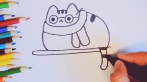 Как нарисовать кота Pusheen Пушина - Гарри Поттер. Рисуем кота Pusheen