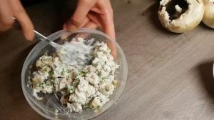 фаршированные грибы со сливочным сыром ( Gefüllte Champignons )