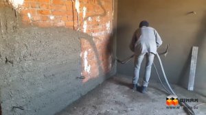Механизированная штукатурка цементно-песчаная в коттедже. Технология монтажа.